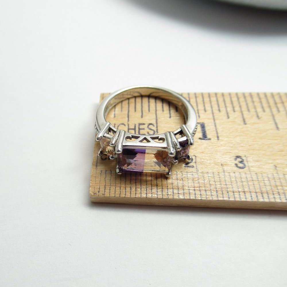 Ametrine Ring in Sterling Silver Sz. 7-1/4 - Picture 3 of 11